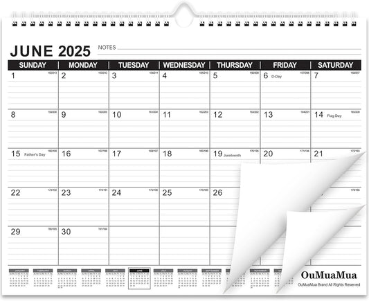 OuMuaMua 2025-2026 Wall Calendar - 19 Month Organizer for Home & Office
