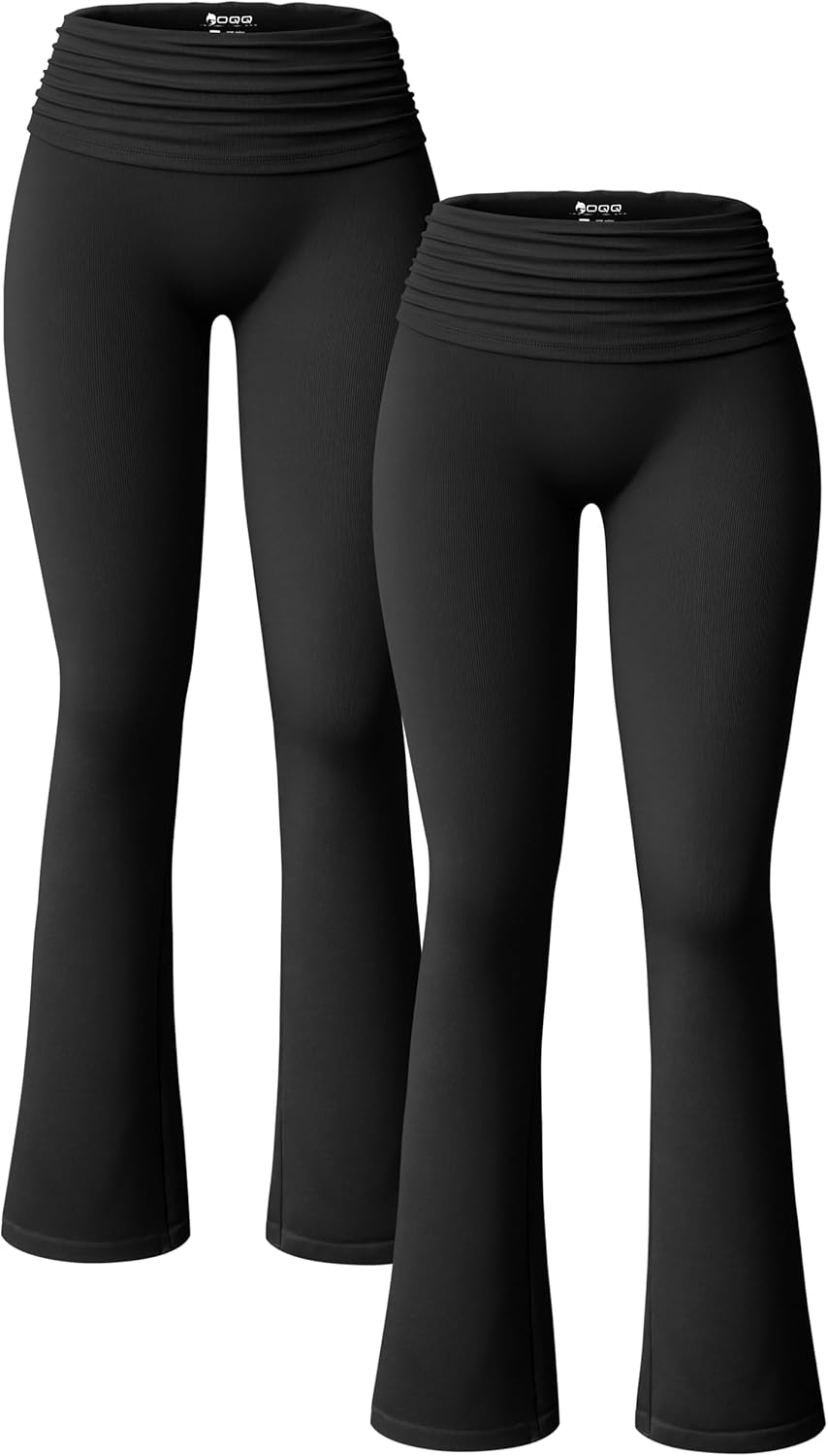 OQQ Women's 2 Piece Flared Pants for Casual Daily Wear