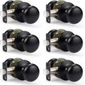 KNOBWELL Passage Door Knobs Matte Black Set - Easy Install