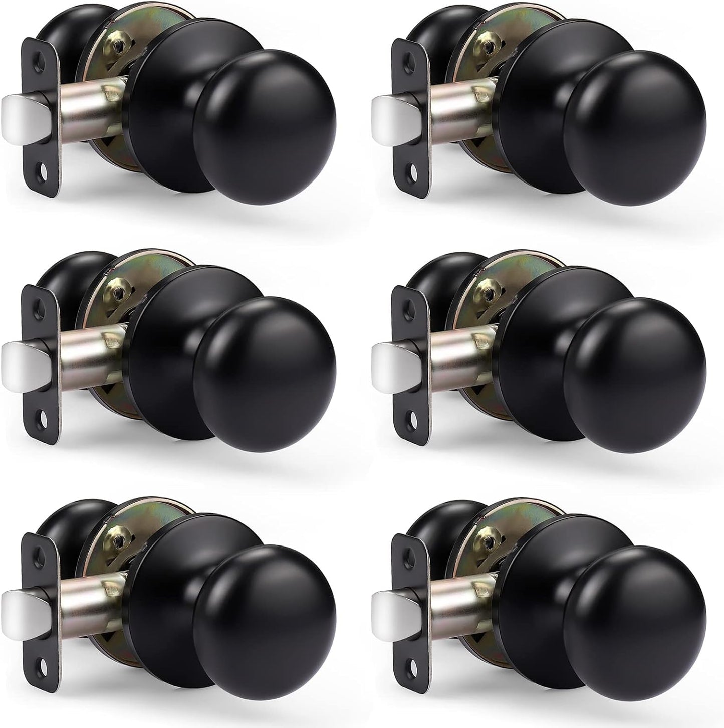 KNOBWELL Passage Door Knobs for Hallway Closet, Matte Black