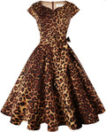 Kingfancy Women Vintage 1950s Swing Dress - Retro Cocktail Style left