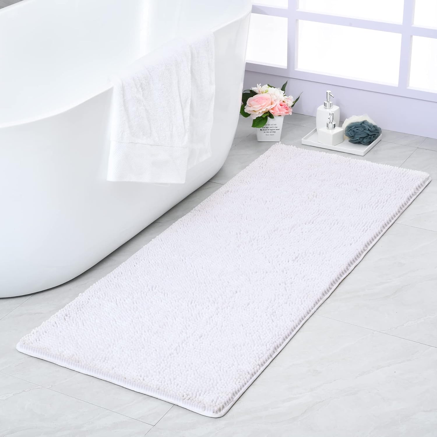Noahas Bath Rugs 24in x 48in Soft Luxury Chenille Mats