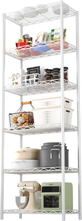 HOMEFORT 6-Tier Wire Shelving Unit - Narrow 6-Shelf Storage Rack