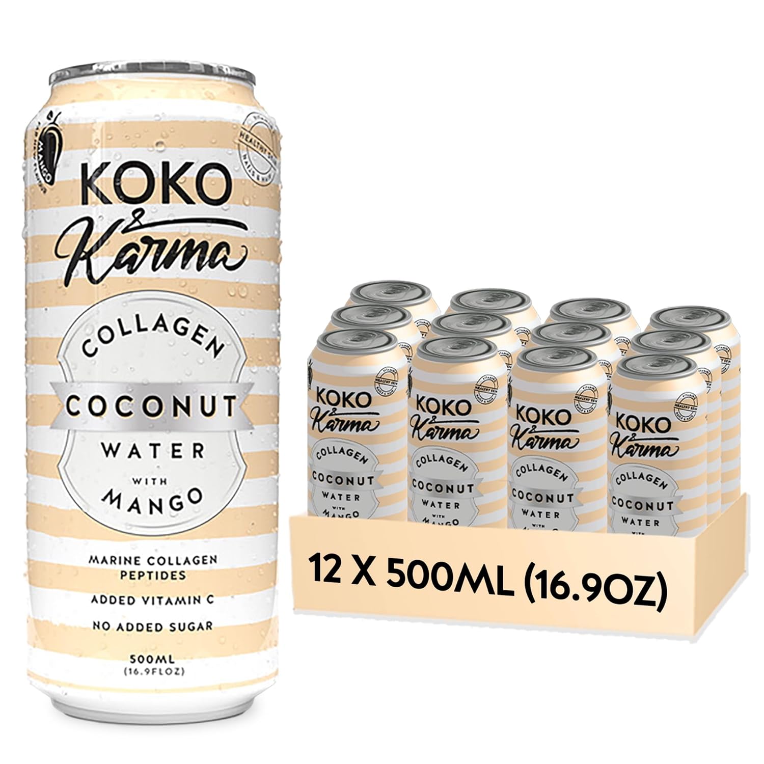 Koko & Karma Coconut Water with Marine Collagen & Mango 12 Pack