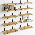 Fixwal 10 Pack Floating Shelves for Wall - Rustic Storage Set