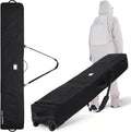 TeamObsidian Ski Bag for Double Skis to 175 cm - Padded Rolling Case