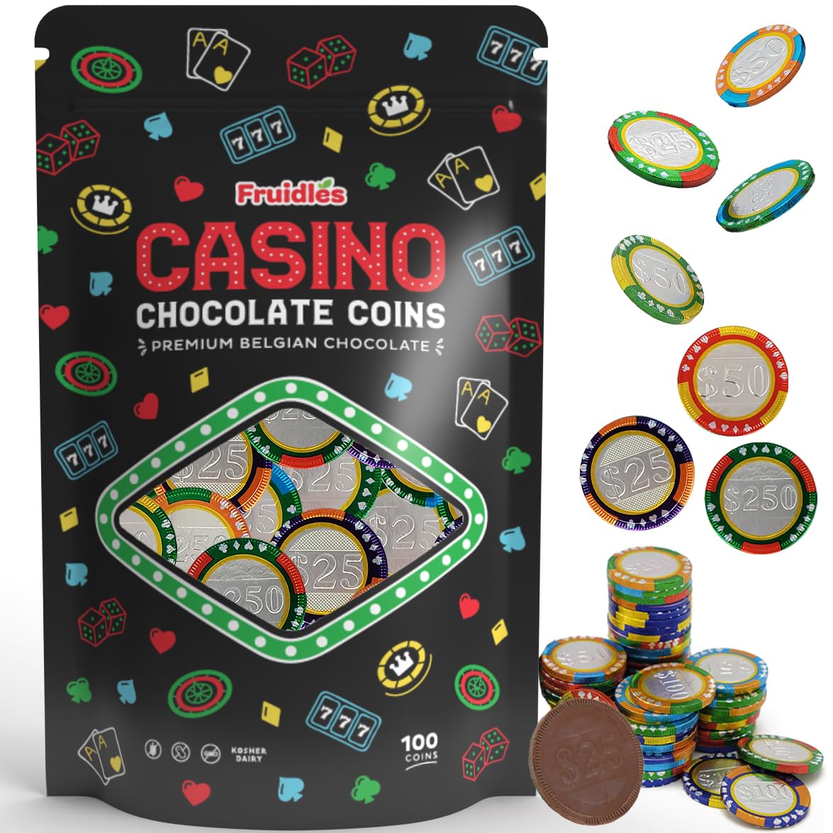 Chocolate Casino Poker Chips for Parties and Celebrations