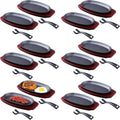 12 Pieces Oval Cast Iron Fajita Skillet Pan Set for Sizzling