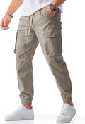 Men's Casual Cargo Joggers Pants with Elastic Waist - Tapered Fit