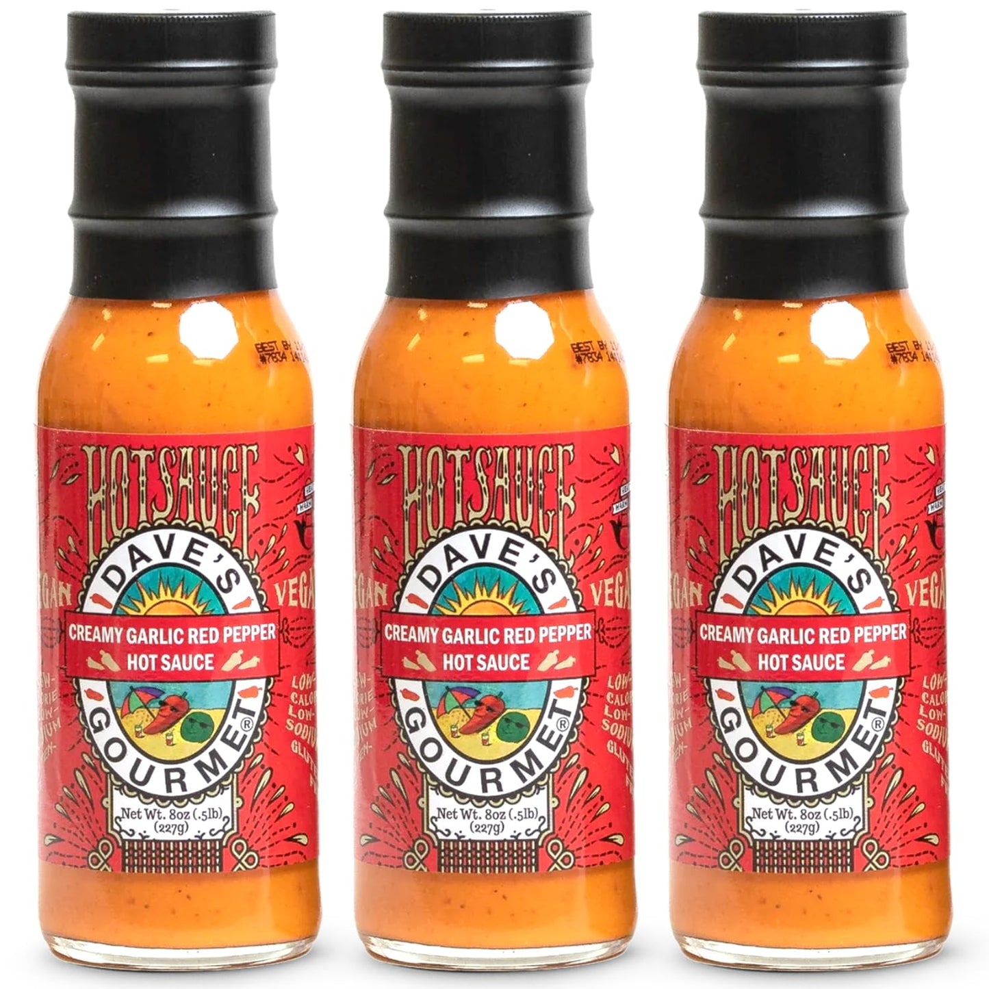Dave's Gourmet Creamy Garlic Red Pepper Hot Sauce - Medium Heat