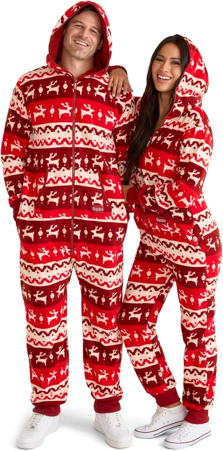 Tipsy Elves Christmas Onesies for Adults - Comfy Holiday Jumpsuits