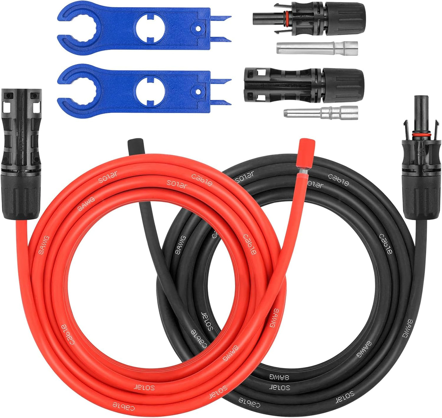 8AWG Solar Extension Panel Cable - 20FT Waterproof Wire Kit