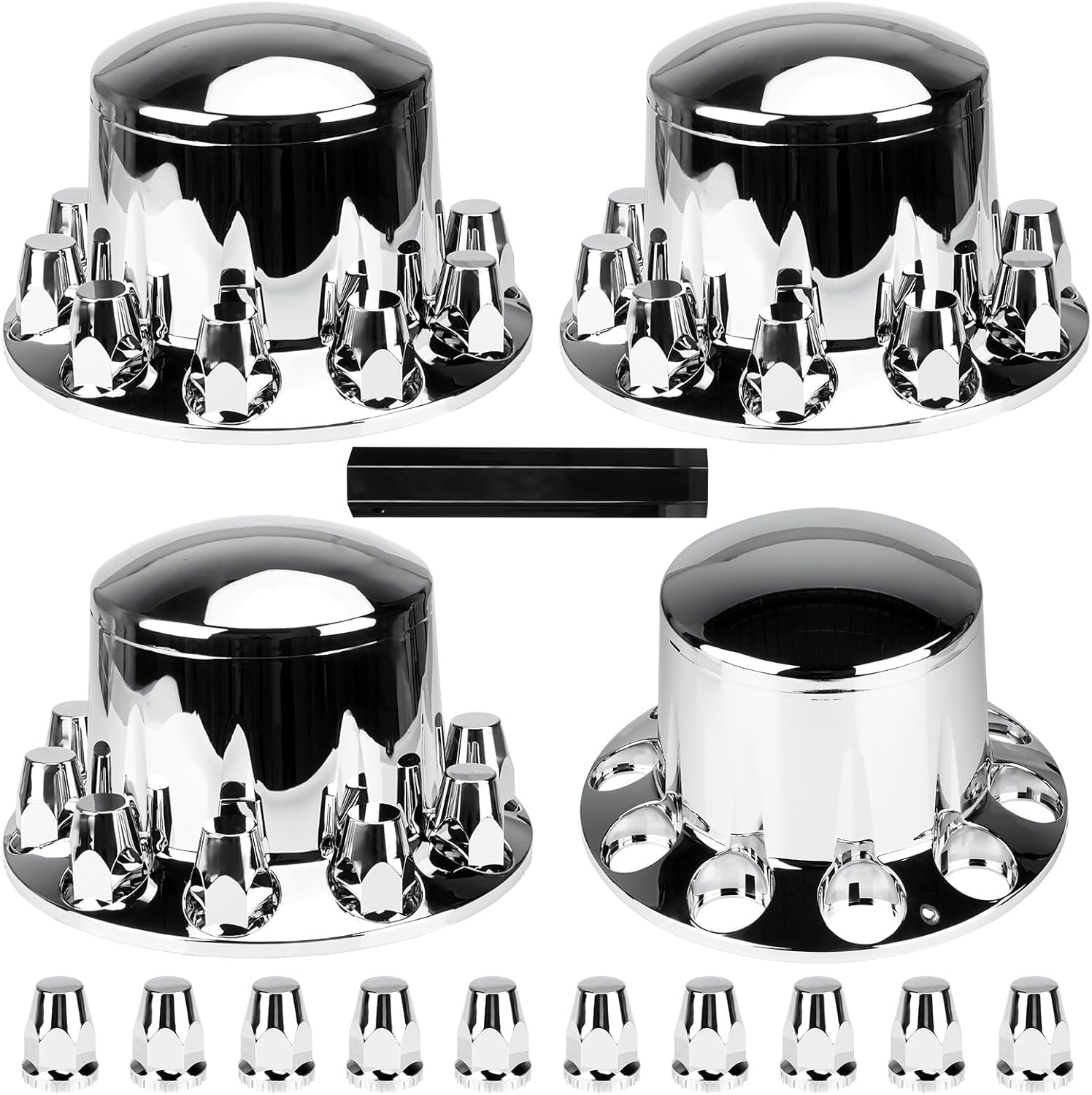 Youxmoto Rear Axle Wheel Cover for Semi Truck - Chrome Plated
