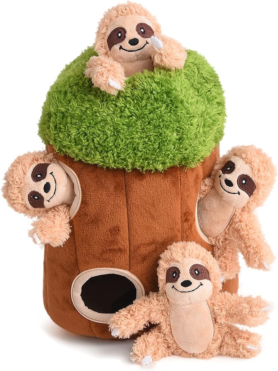 Squeaky Sloth Burrow Toy for Dogs