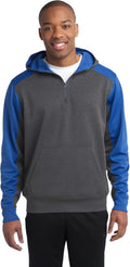 Sleek 1/4-Zip Hoodie: SPORT-TEK Graphite Heather/True Royal