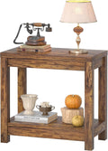 Farmhouse End Table Narrow Side Table with Shelf - Slim 24in Console