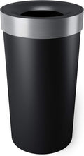 16-Gallon Vento Open-Top Kitchen Trash Can in Black/Nickel