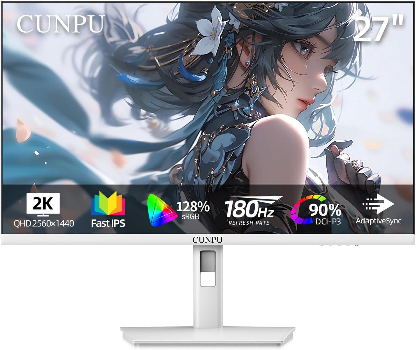 CUNPU 27 180Hz QHD Gaming Monitor with Adaptive Sync