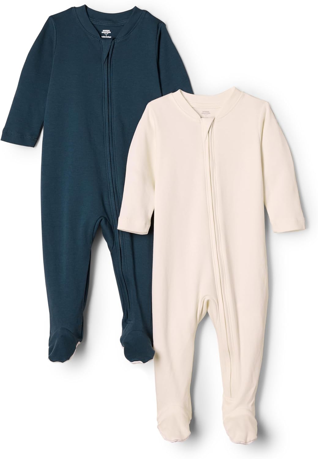 Cozy Cotton Footed Sleepers x2 for Unisex Babies