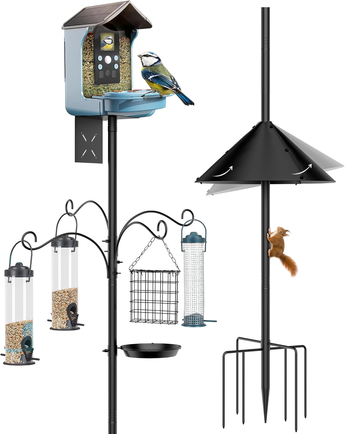 Bird Feeder Pole 92 Inch Heavy Duty Stand for Backyard Garden