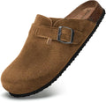 Torotto Mens Clogs Cork Footbed Suede Slippers - Arch Support