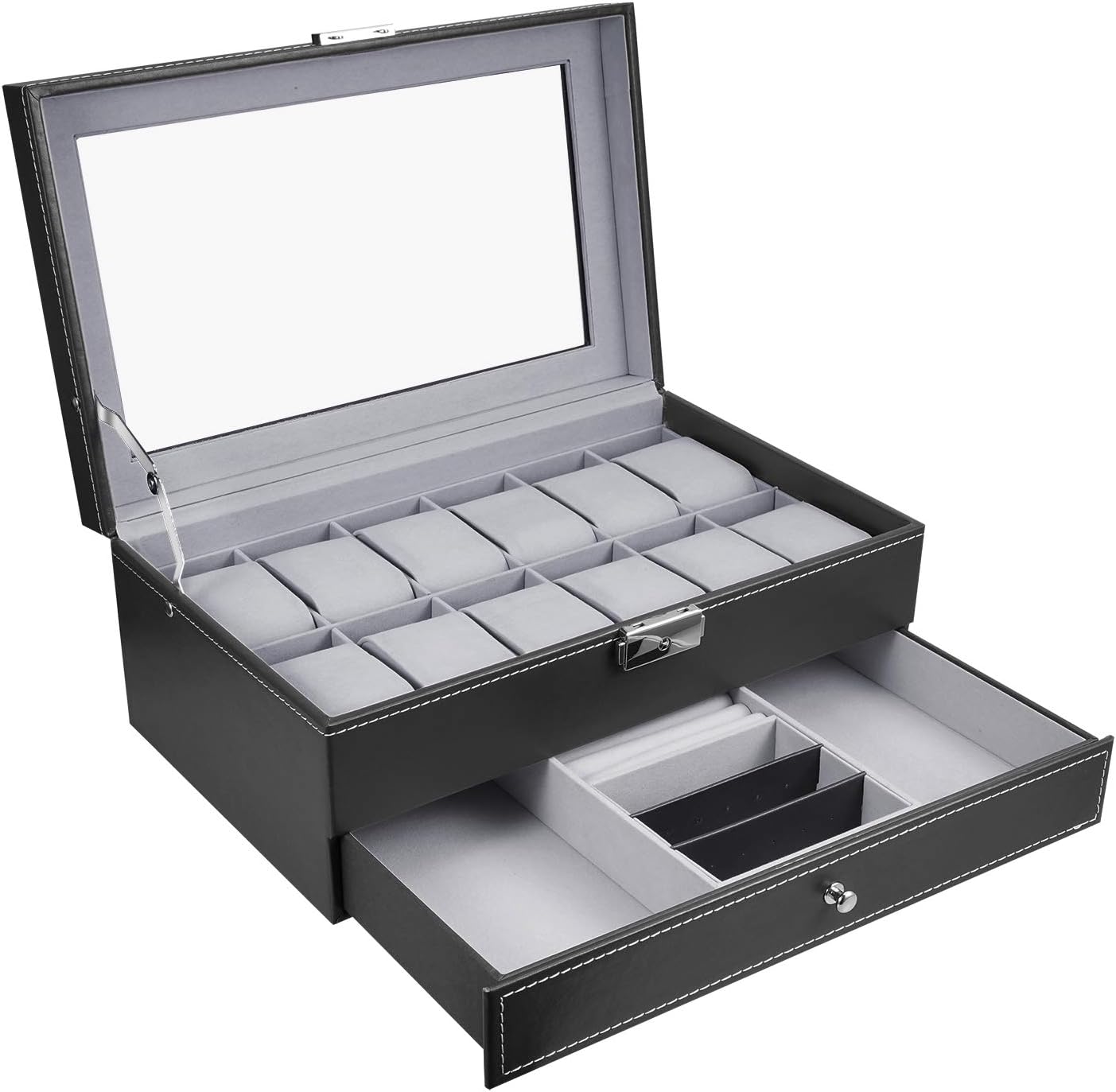 Secure 12 Watch Display Organizer by Hossejoy