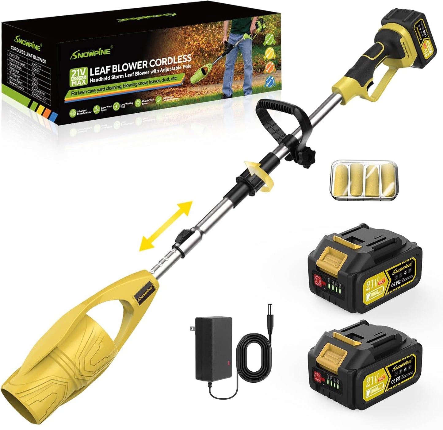 Cordless Leaf Blower with Adjustable Pole for Easy Yard Care