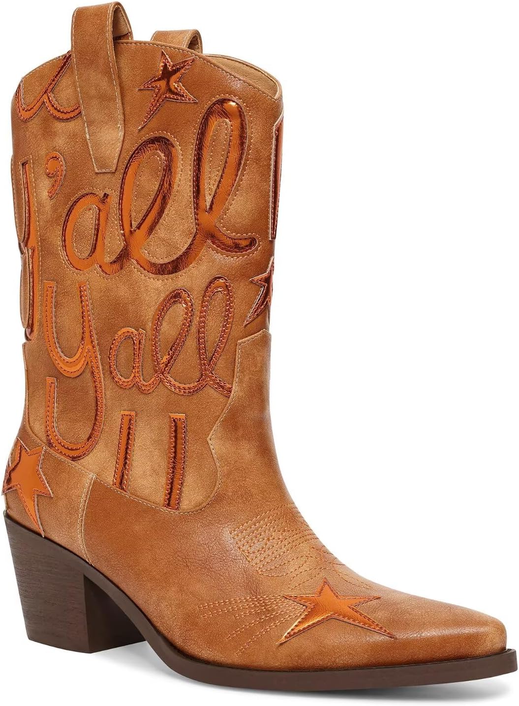Metallic Cowboy Boots for Women with Stylish Embroidery Design