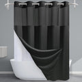 Black Shower Curtain with Liner - Heavy Duty 230GSM Waffle Texture