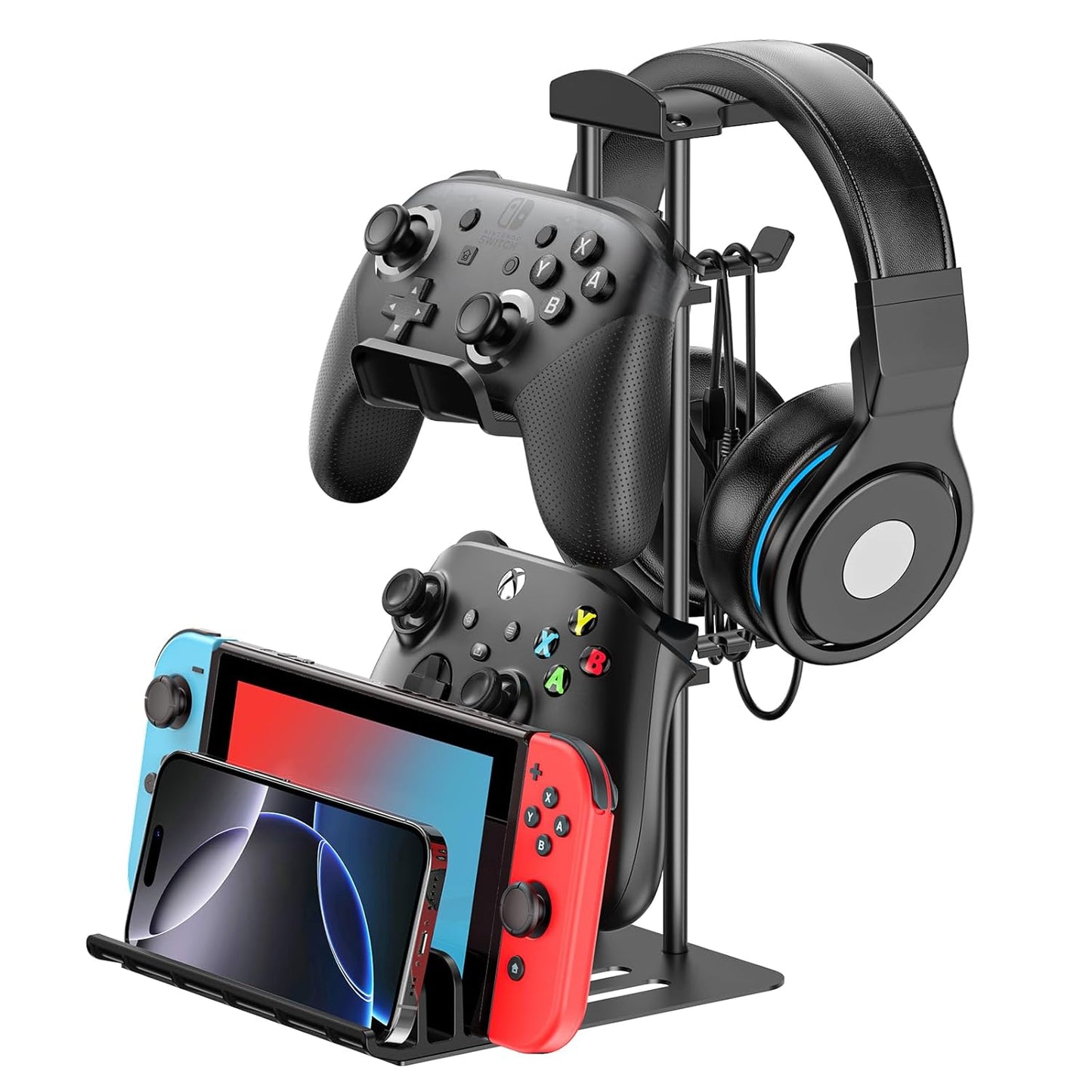 Aluminum Headphone Stand with Multi-Device Storage