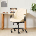 Ergonomic Home Office Desk Chair with Lumbar Support - Cream Leather