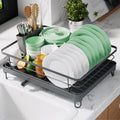Kitsure Dish Drying Rack for Kitchen Counter - Compact Sink Organizer