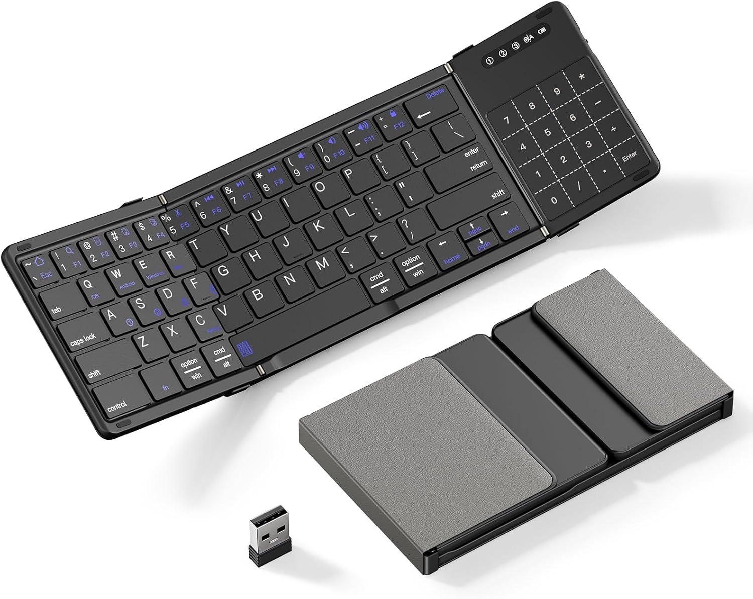 Portable 2-in-1 Bluetooth Keyboard for Multi-Device Typing