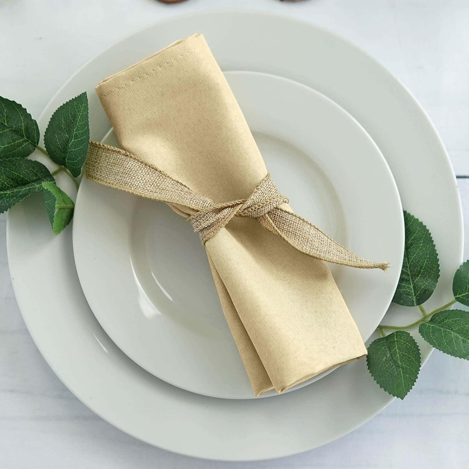 Champagne Seamless Dinner Napkins Set of 50 for Elegant Events