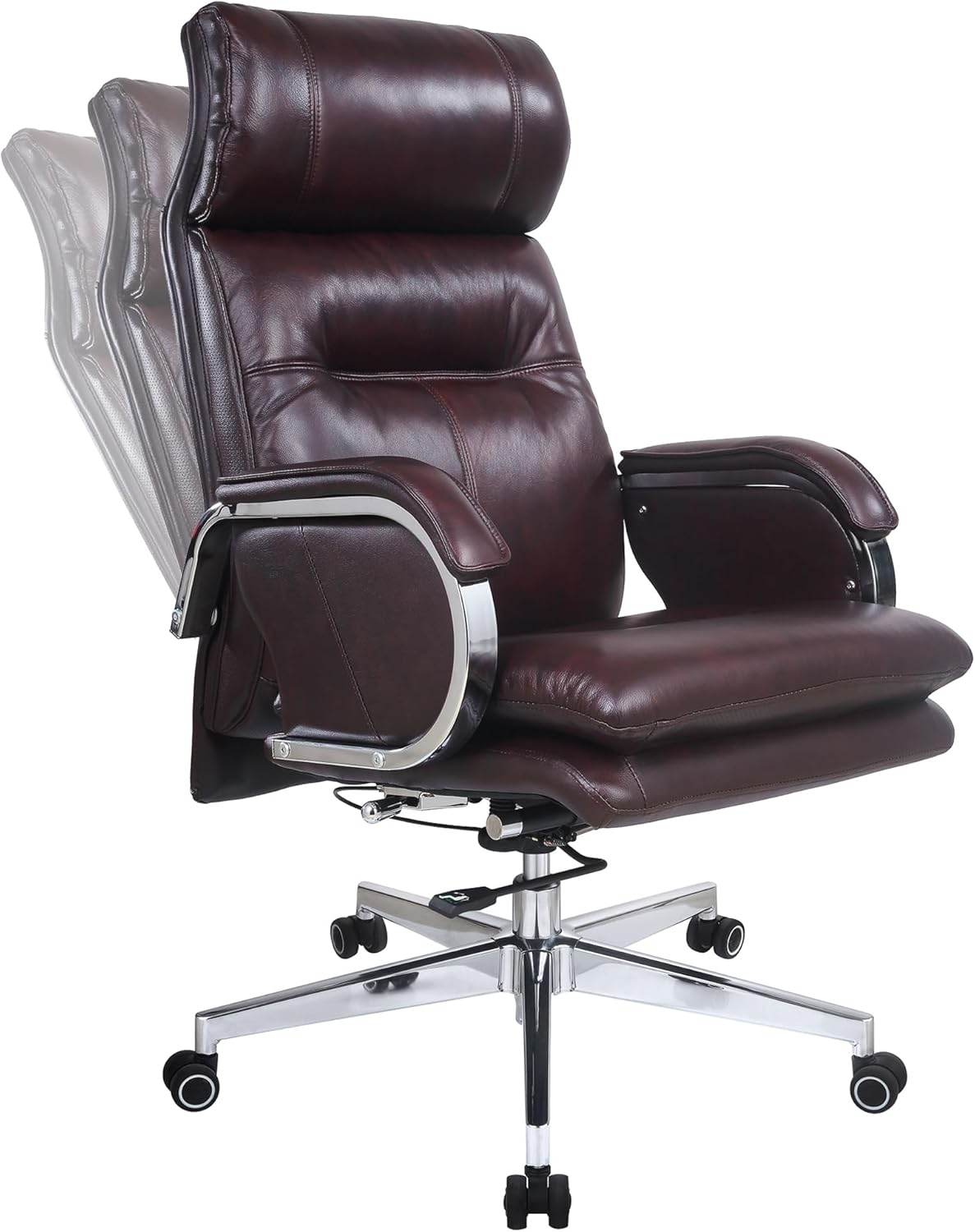 HUAUR High-Back Leather Executive Chair - 150 Tilt, 400LB Capacity