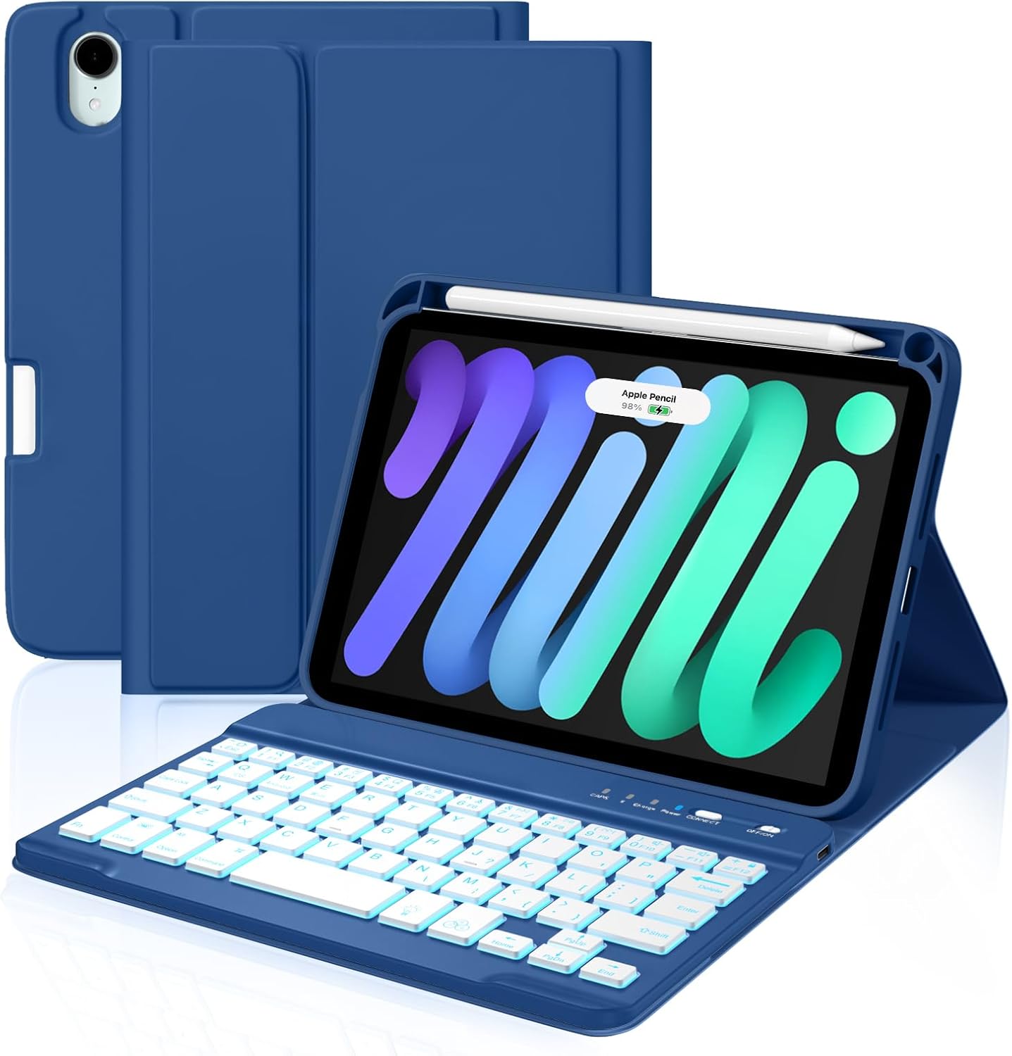 Cousper iPad Mini 7 Keyboard Case with Detachable Backlit Cover