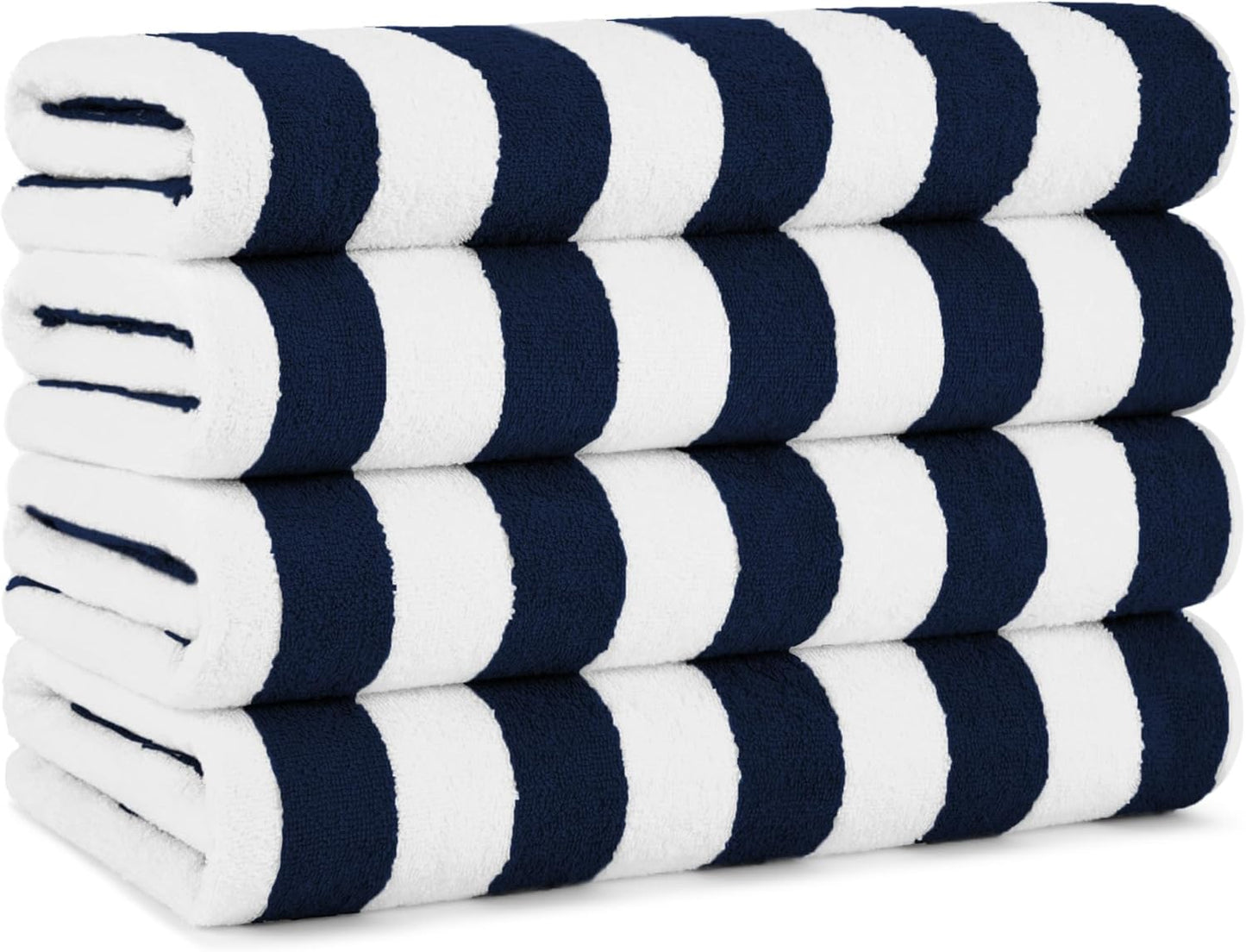 Oversized California Cabana Stripe Beach Towels - Pack of 4