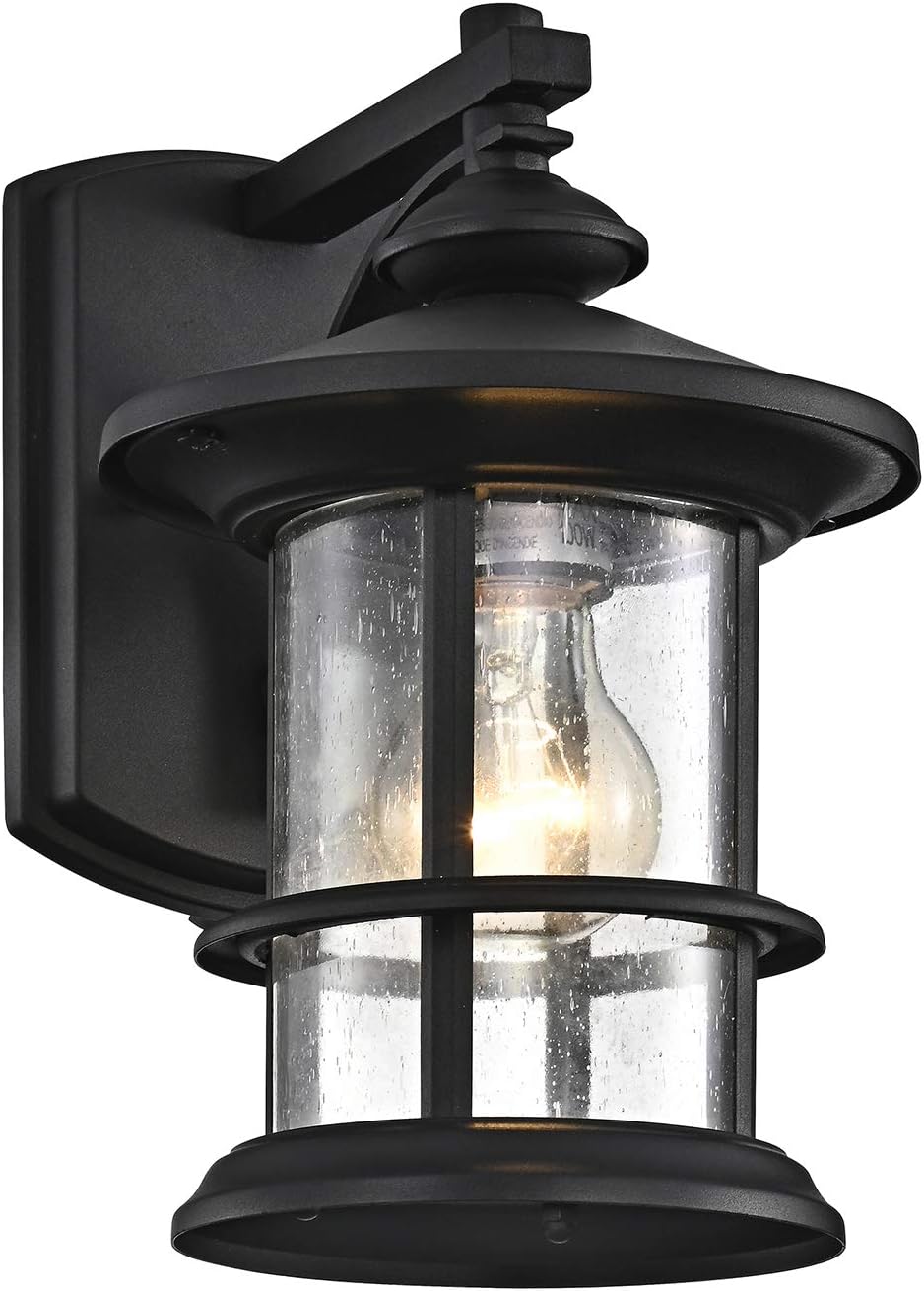 MICSIU Textured Black Outdoor Light Fixtures for Any Weather