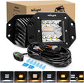 Nilight 42W Flush Mount Light Pods - 6-Mode Amber/White Strobe