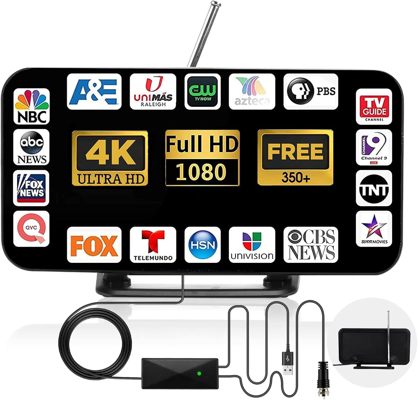 2025 TV Antenna for Smart TV with 1900 Miles Range Reception