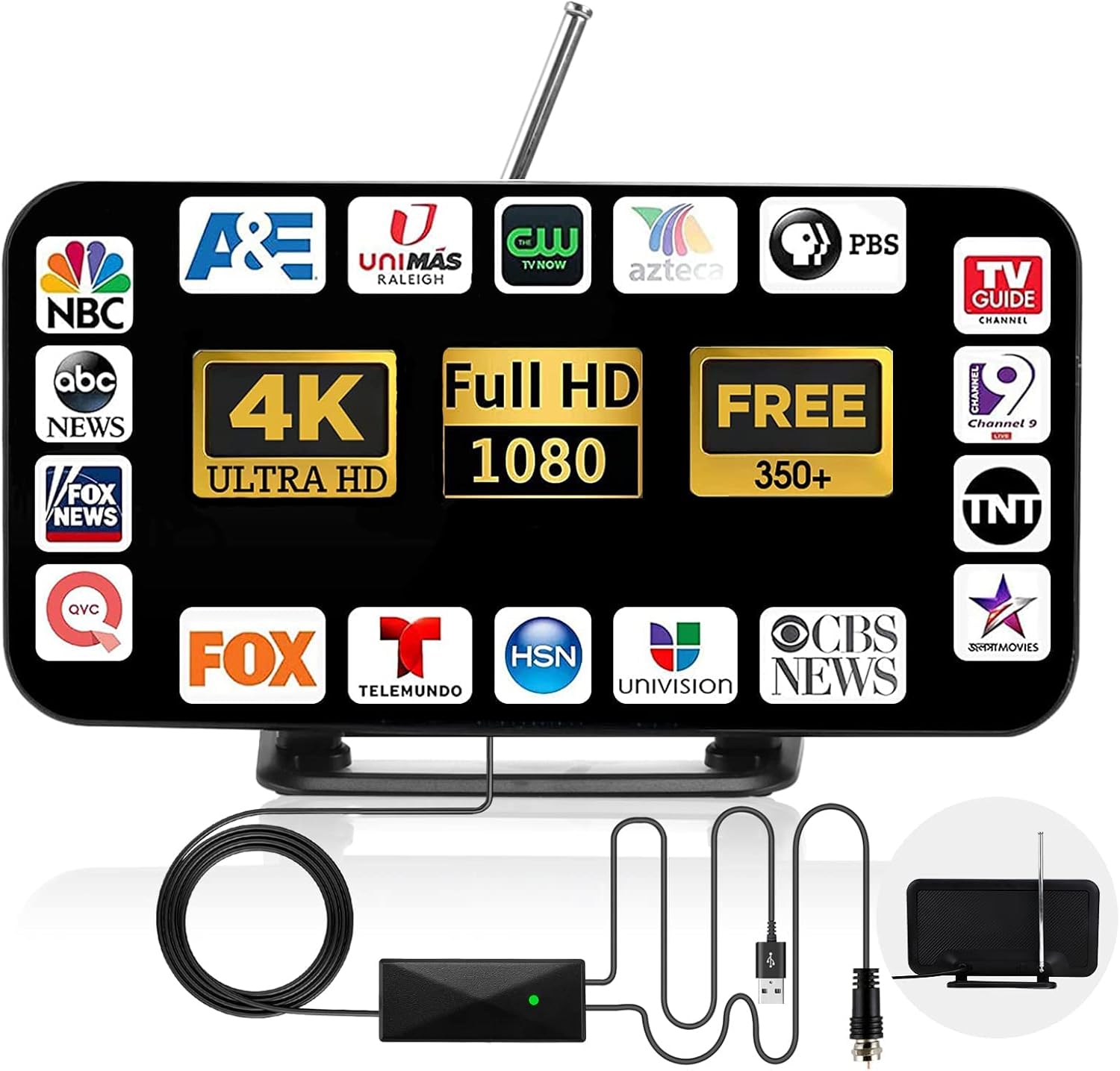 2025 TV Antenna for Smart TV with 1900 Miles Range Reception