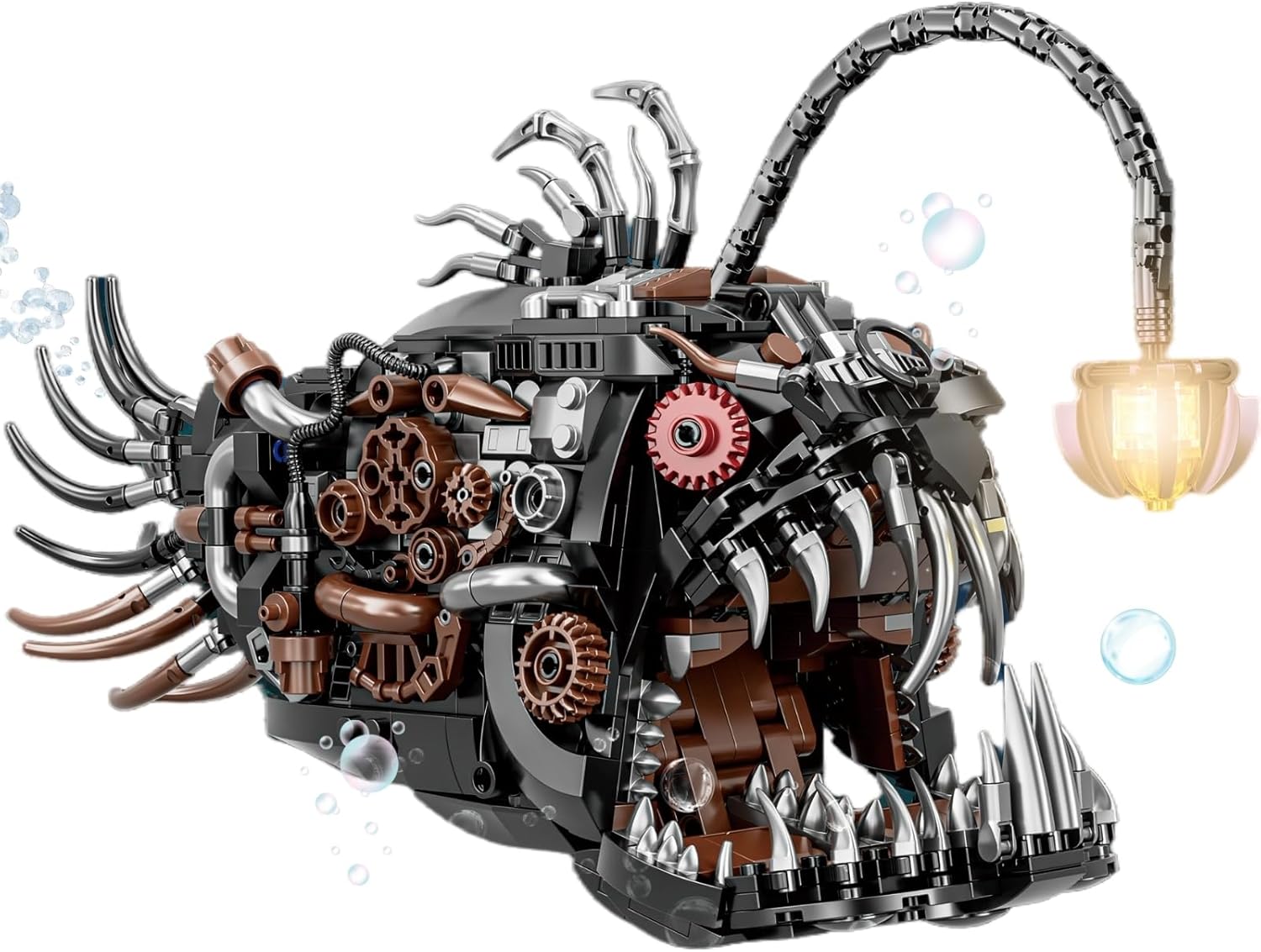 Mechanical Angler Fish Building Block Set for STEM Fun