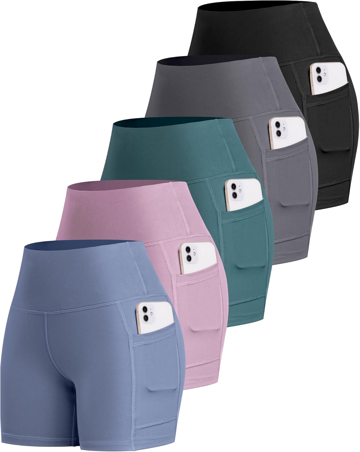 High Waisted Tummy Control Biker Spandex Shorts for Women