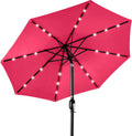 Solar Patio Umbrella 10ft Hot Pink - LED Lights & Tilt