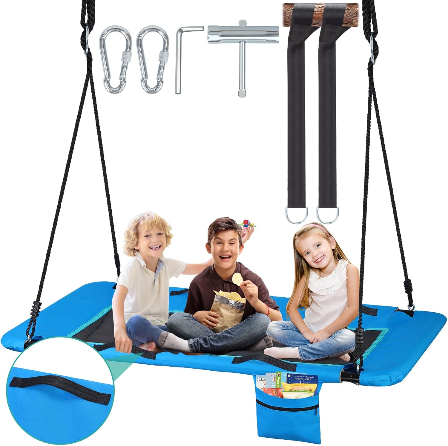 800lb Large 60in Platform Tree Swing for Kids and Adults