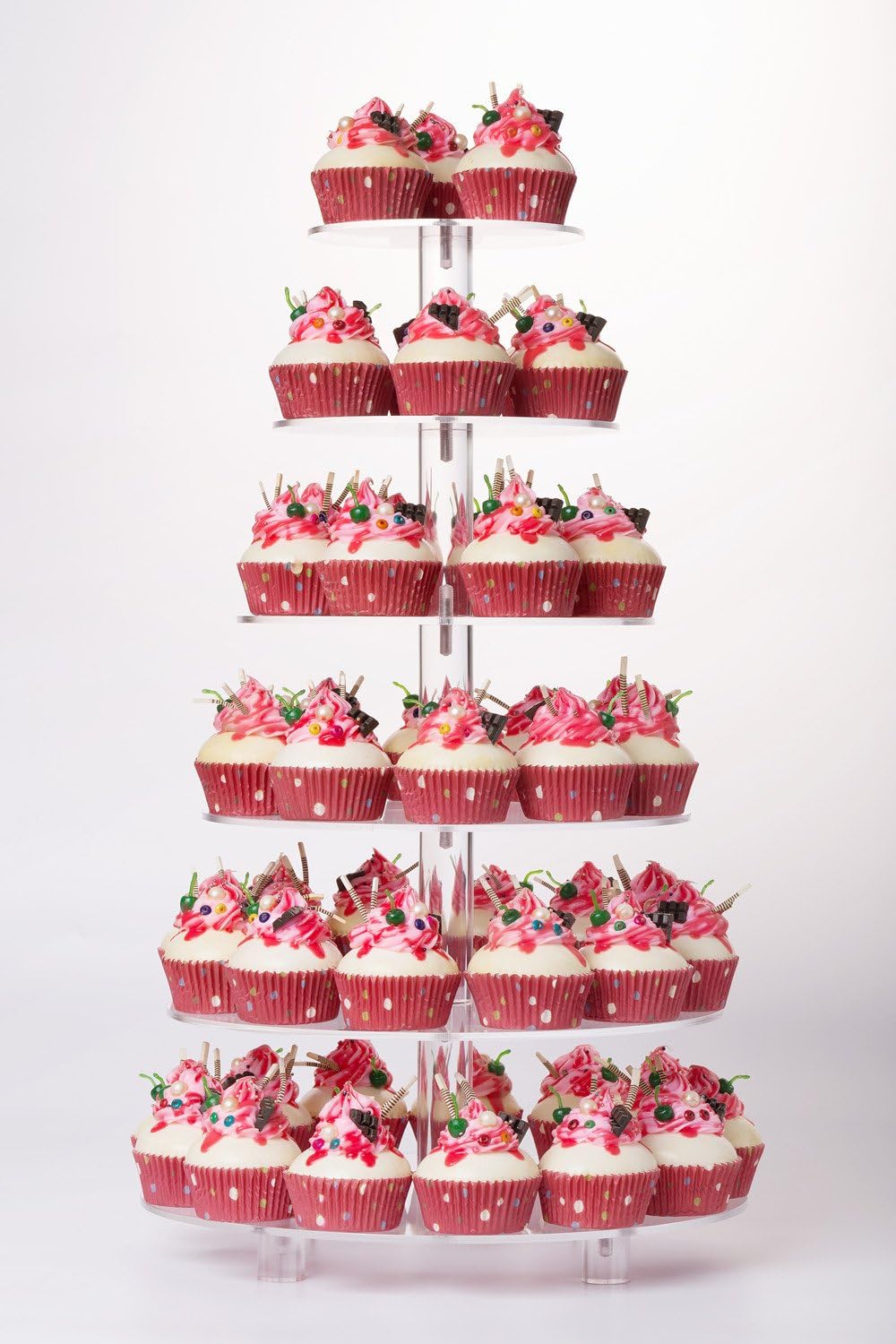 Acrylic Cupcake Stand Tower for Parties and Weddings - 6 Tier Display