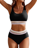 AI'MAGE Women's High Waisted Bikini Set - Tummy Control Sporty Two