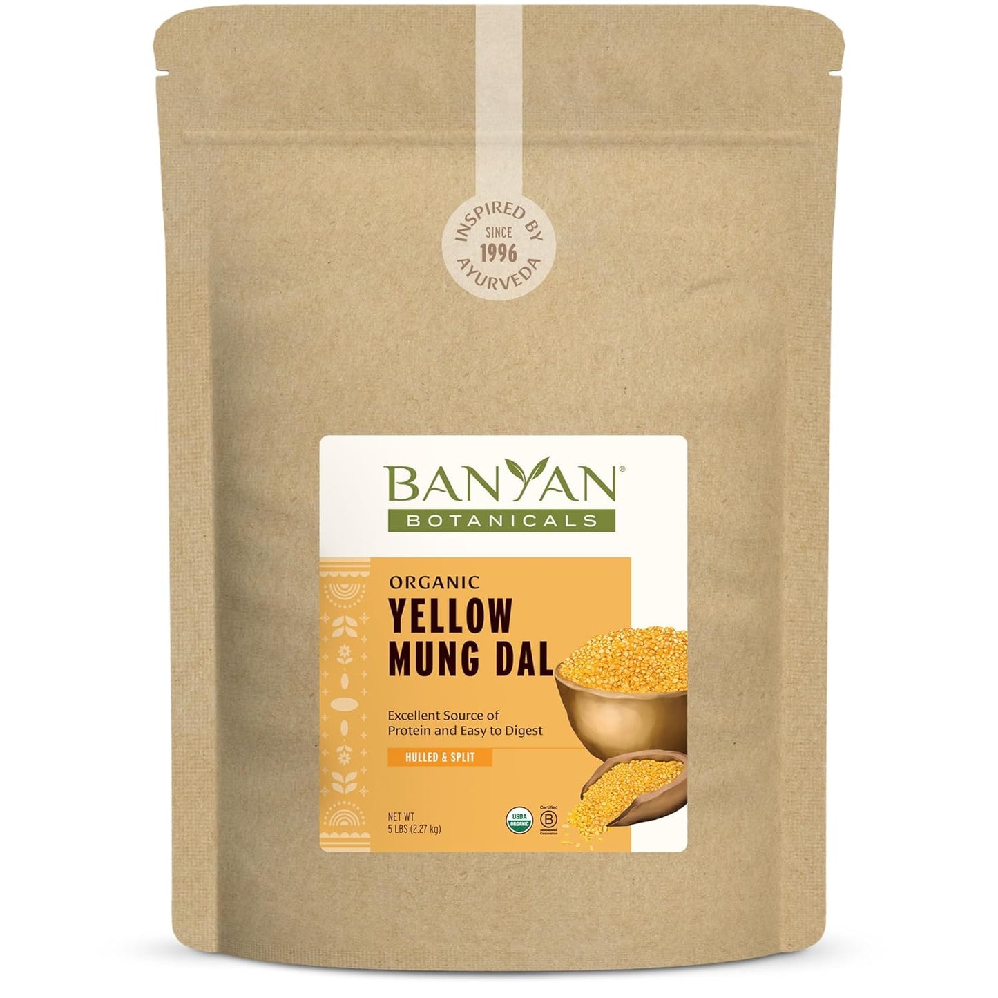 Organic Yellow Mung Dal for Kitchari and Ayurvedic Recipes