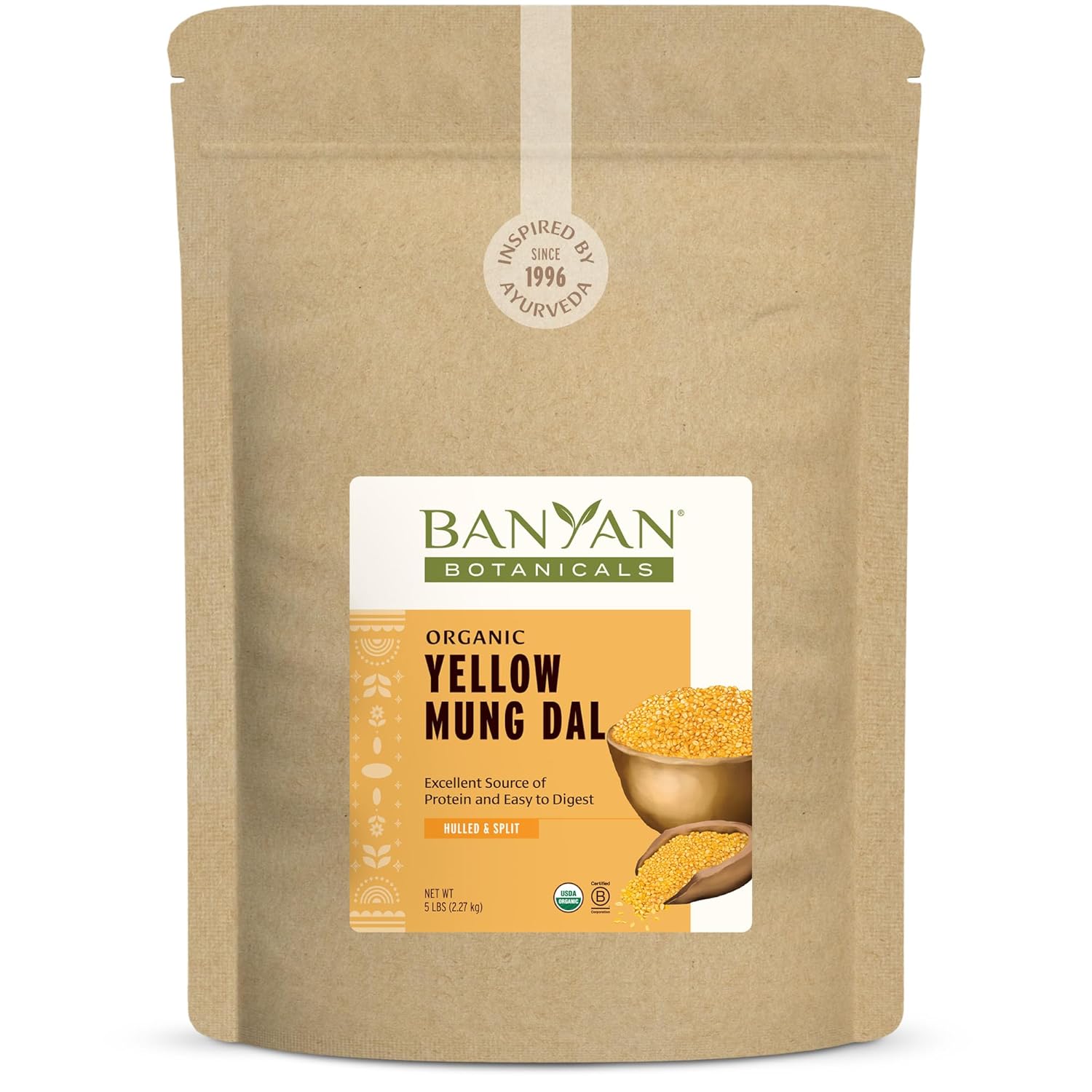 Organic Yellow Mung Dal for Kitchari and Ayurvedic Recipes