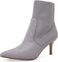 Coutgo Pointed Toe Ankle Boots Stiletto Kitten Heel - Sleek Sock Fit